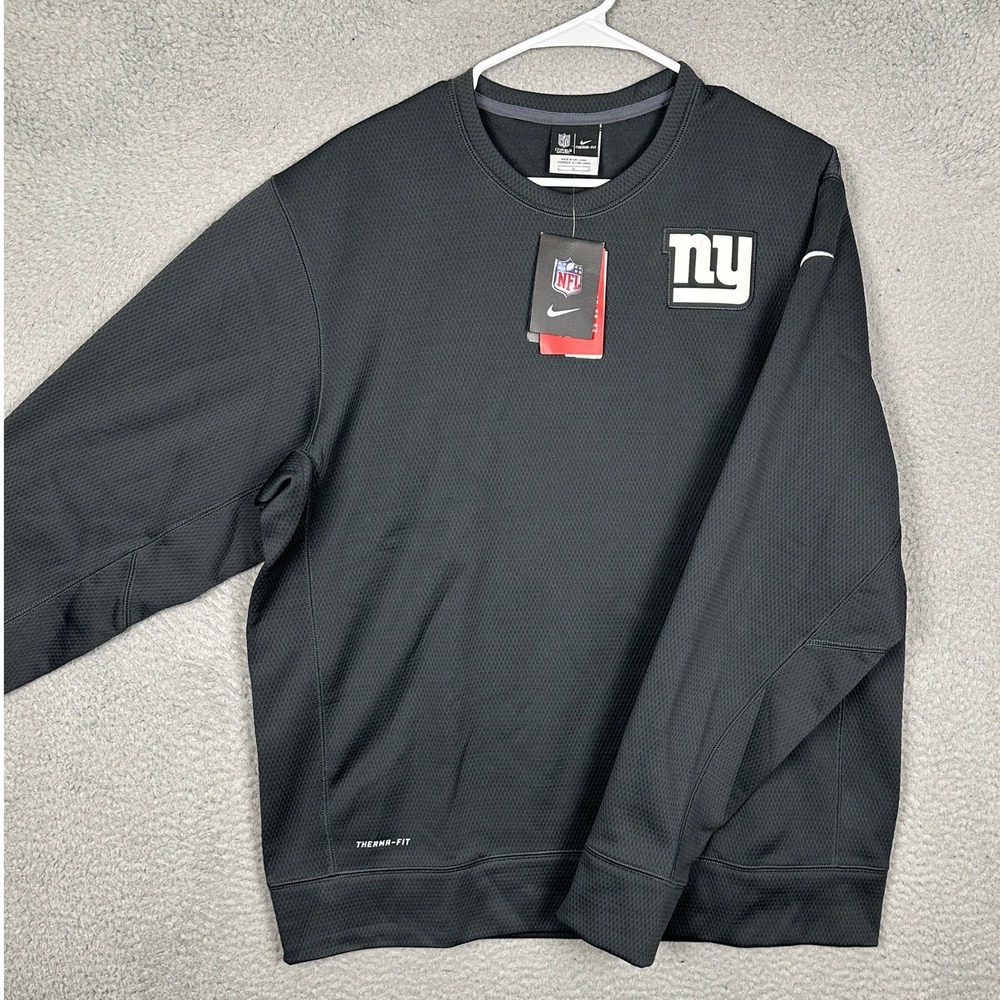 NEW New York Giants Nike Sweatshirt Mens Large Therma-FIT Black NFL On-Field